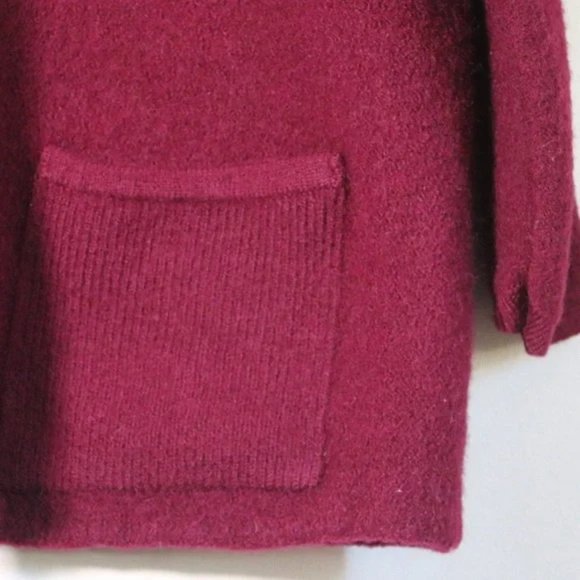 Vintage 100% Wool Knit Sweater Wood Toggles Size in dark red By Russ 2X - Picture 7 of 7